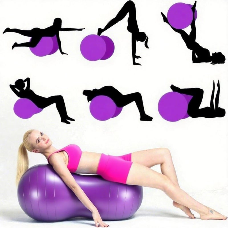 Peziang Exercise Stability Peanut Yoga Ball with Pump, Ball Plug, Used for Kids, Gym, Birthing for Pregnancy - Image 4